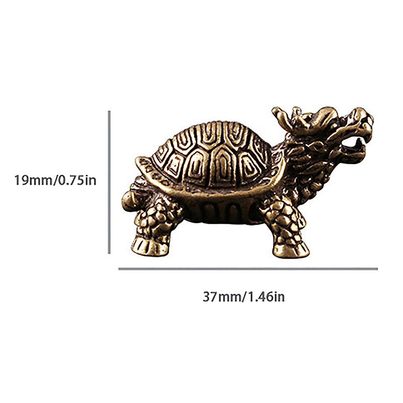 3D Messing Drachen Schildkröte Casting Statue Mini Tier Metall Figur Home Decor Desktop Handwerk Skulptur Landschaftsbau Dekoration Geschenk