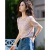 Demana Summer Linen-Cotton Blend Knit Top