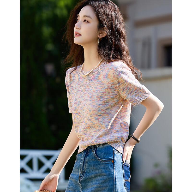 Demana Summer Linen-Cotton Blend Knit Top
