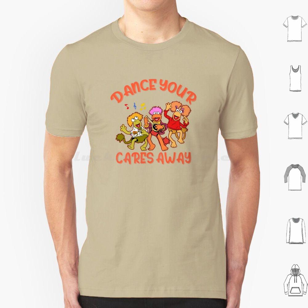 Fraggle Rock T Shirt Cotton Cool Tee Fraggle Boober Wembley Gobo Mockey Dance Your Cares Away Doozer 80s Tv Show Retro Music
