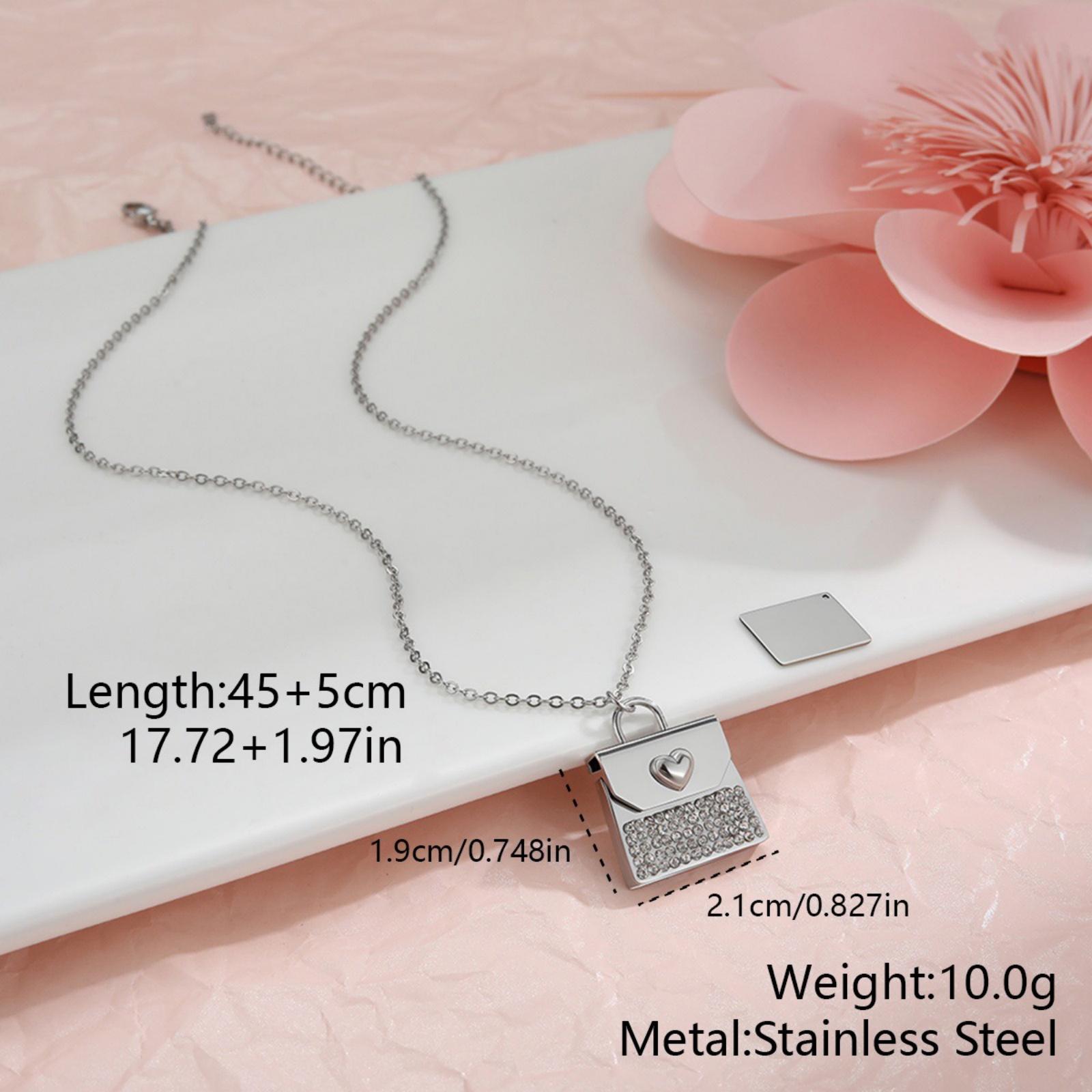 

Wholesale Envelope Heart Pendant Charm Necklace 304 Stainless Steel Women Valentine s Day Dainty Gift Jewelry 1 Piece 45 plus 5cm long