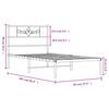 Metal Bed Frame with Headboard Black 90x200 cm