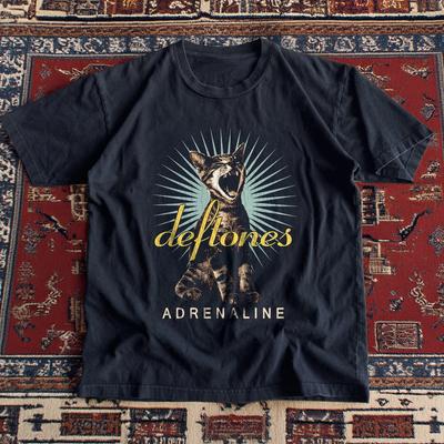 HOT! Deftones Tee Screaming Cat Adrenaline Black Heavy Cotton T-Shirt