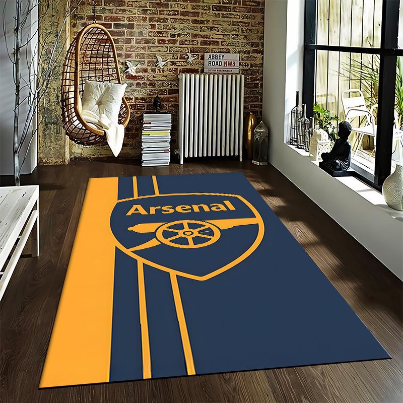 "Blue and Yellow Arsenal Logo Carpet for Living Room or Bedroom Decor" Suitable for use as an anti-slip for living room bedroom sofas