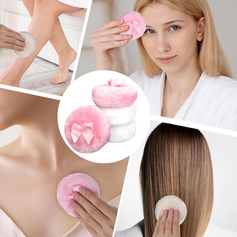 Large Fluffy Powder Sponge Puff Ultra Soft Washable Reusable Velour Face Body Powder Puff Loose Powder Puffs Wet Dry Makeup Tool