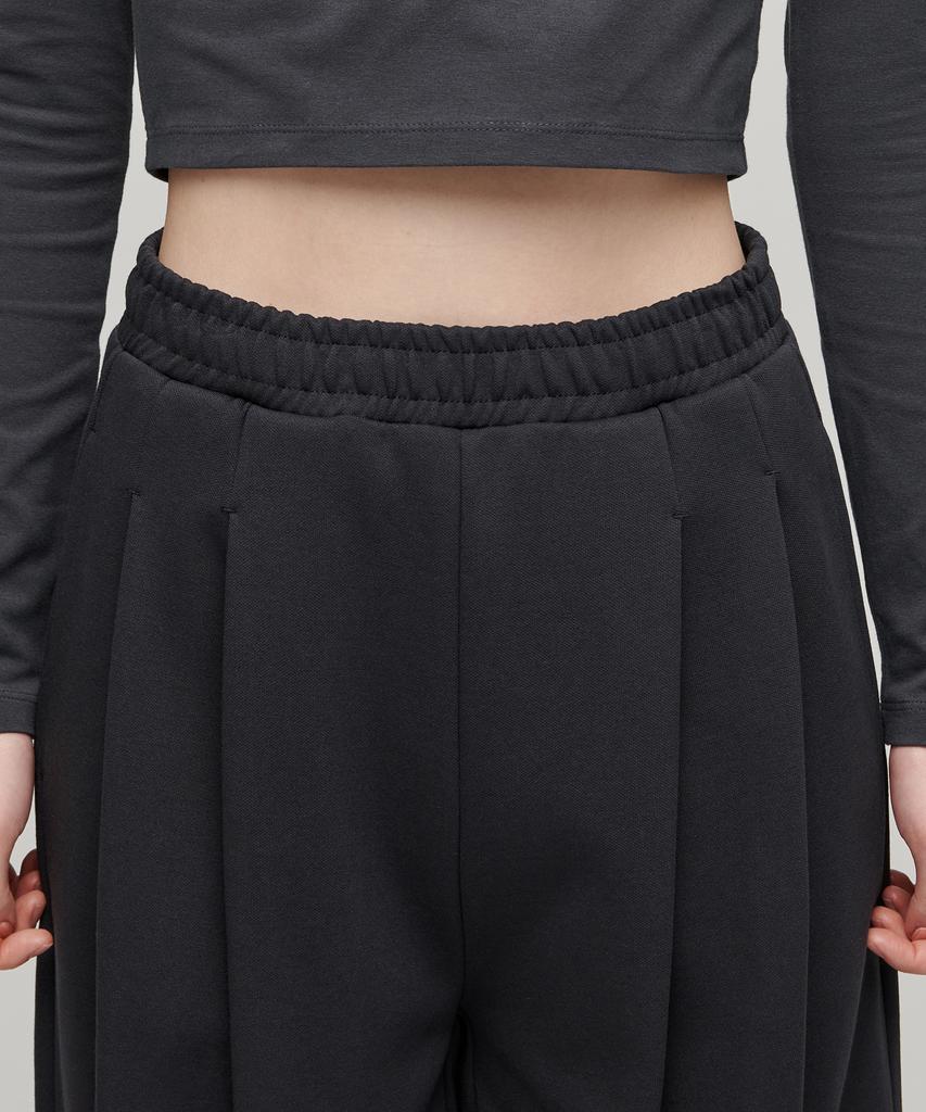 MUSINSA STANDARD WOMAN Women'S Double Knit Two-Tuck Wide Lounge Sweatpants [Dark Gray]