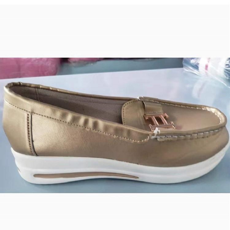 Independent Station autumn new muffin bottom round head solid color single shoes light mouth one pedal thick sole single shoes women