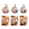 Ceramic Spice Jar 400ml Rooster Shape Cookie Jar with Lid Hand-Painted Floral Pattern Kitchen Container for Salt Sugar Pepper And Snacks Storage