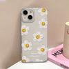 Coques de téléphone portable pour iPhone 11 13 15 Pro Max 12 14 Pro Max Coque iPhone 16 15 Plus 13 Pro 12 Texture givrée Fleurs de dessin animé peintes