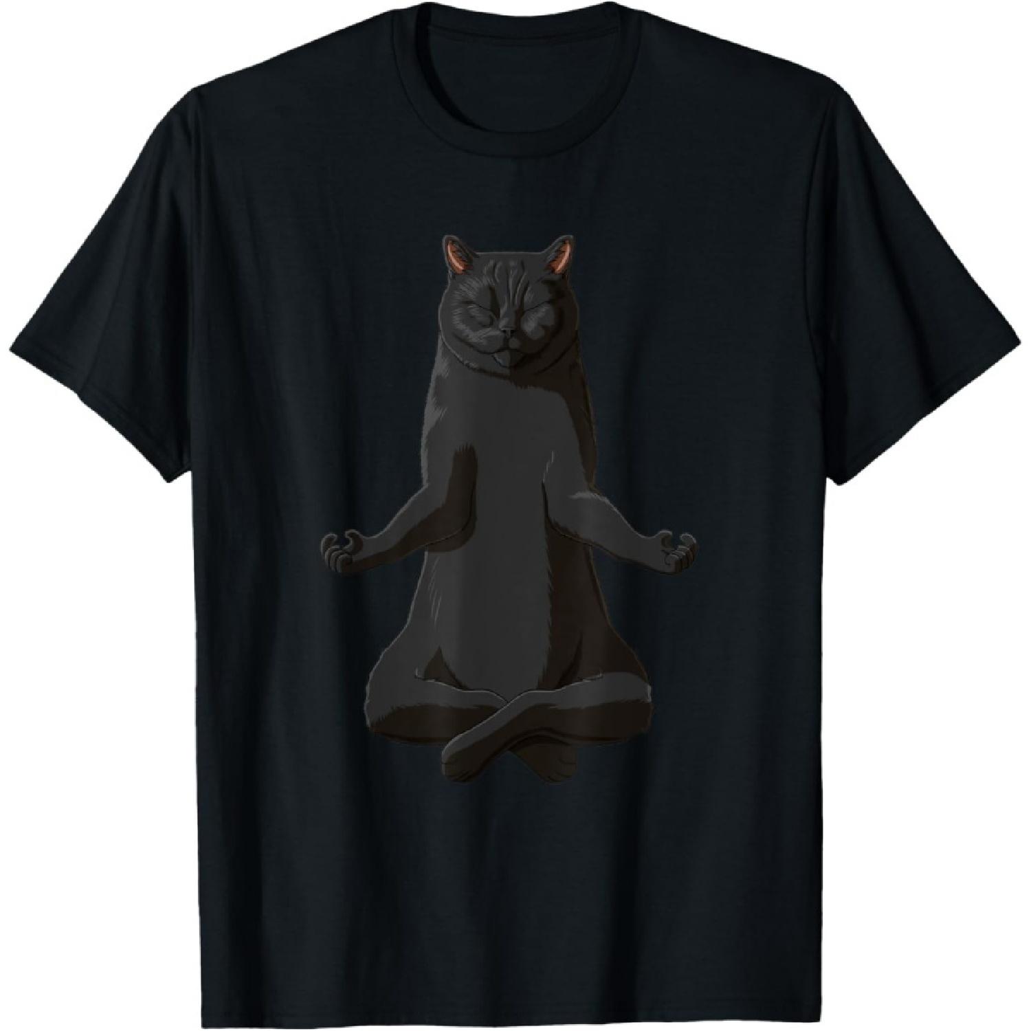 Funny Yoga British Shorthair Cat T-Shirt S