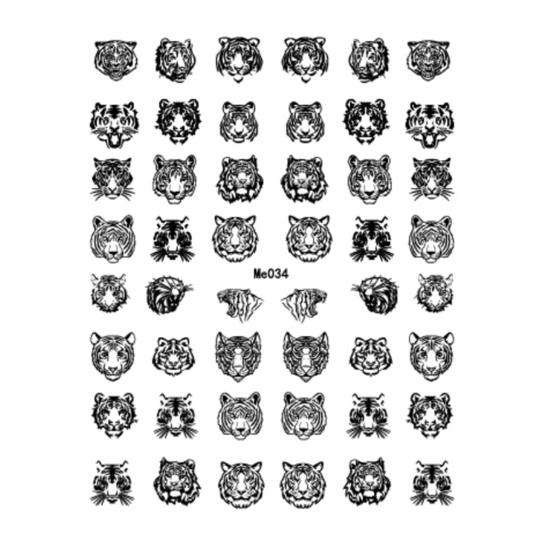 Nail Sticker Vivid Cartoon Ultra Thin Watercolor Tiger New Year Slider Manicure Wraps for Manicure