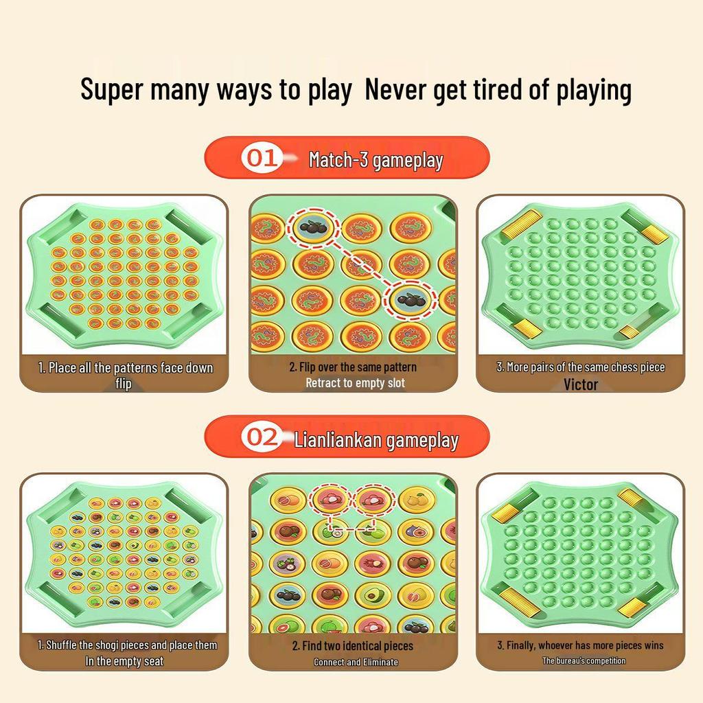 Kids' Flip Chess Memory Game: Two-Player Brain Teaser for Focus & Early Learning