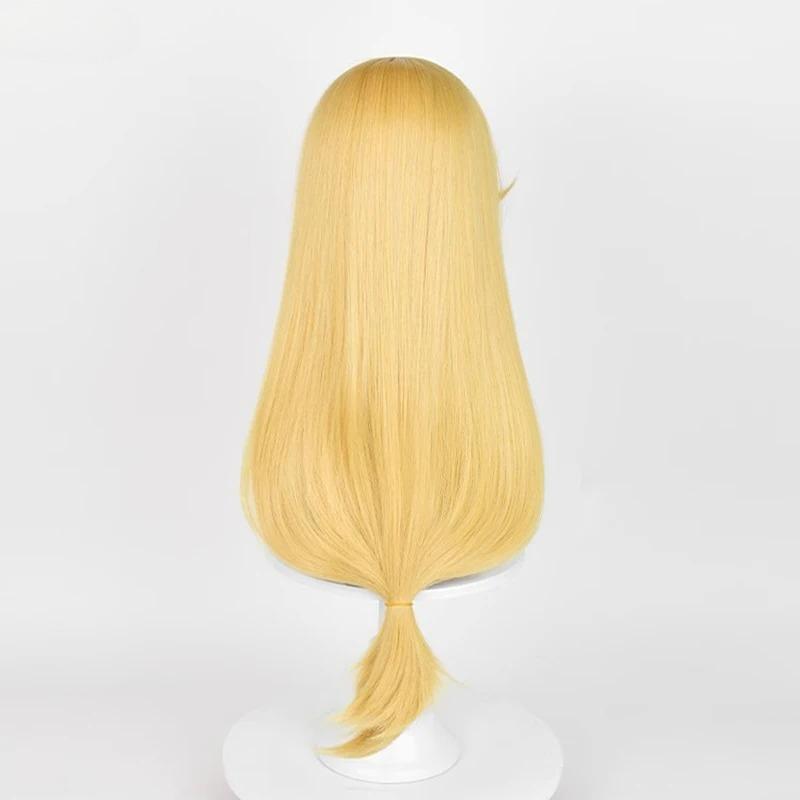 Applejack Cosplay Wig Anime Long Golden Yellow Scalp Wig Heat Resistant Synthetic Hair Anime Party Wigs