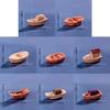 8Pcs Resins Miniature Boats Figurines Jiangnan Styles Decorative Ornaments for Garden Landscape and Desktop Shelf Decors
