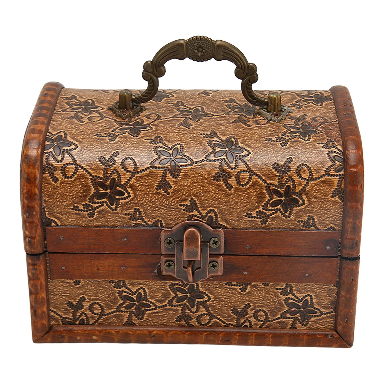 

Винтажная деревянная коробка для хранения, ретро-изысканная коробка для хранения ювелирных изделий для домашнего декора, реквизит 6300 г 6300G-01GK02