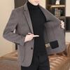 Men's Thick Wool Blend Double-Sided Jacket, Autumn/Winter Short Suit Style