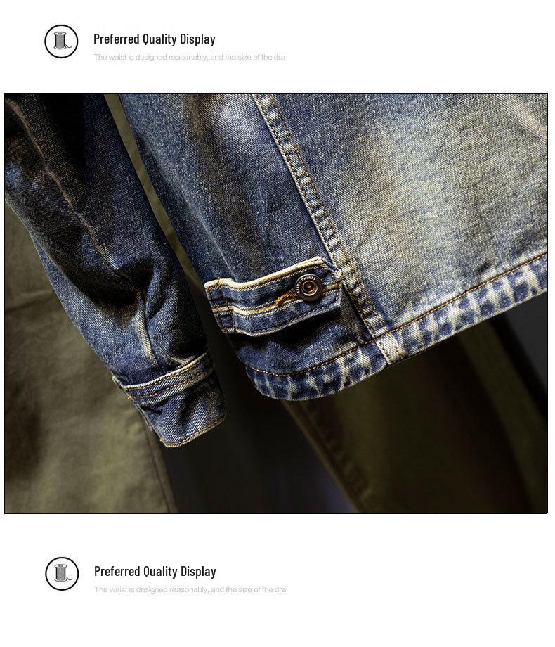 Men's Retro Dark Denim Jacket: Trendy European & American Street Style 
