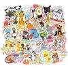 50 sztuk Cute Cartoon zwierząt naklejki zabawki dla dzieci śmieszne słowa naklejki anime na laptopa telefon bagaż naklejka samochodowa prezenty dla dzieci