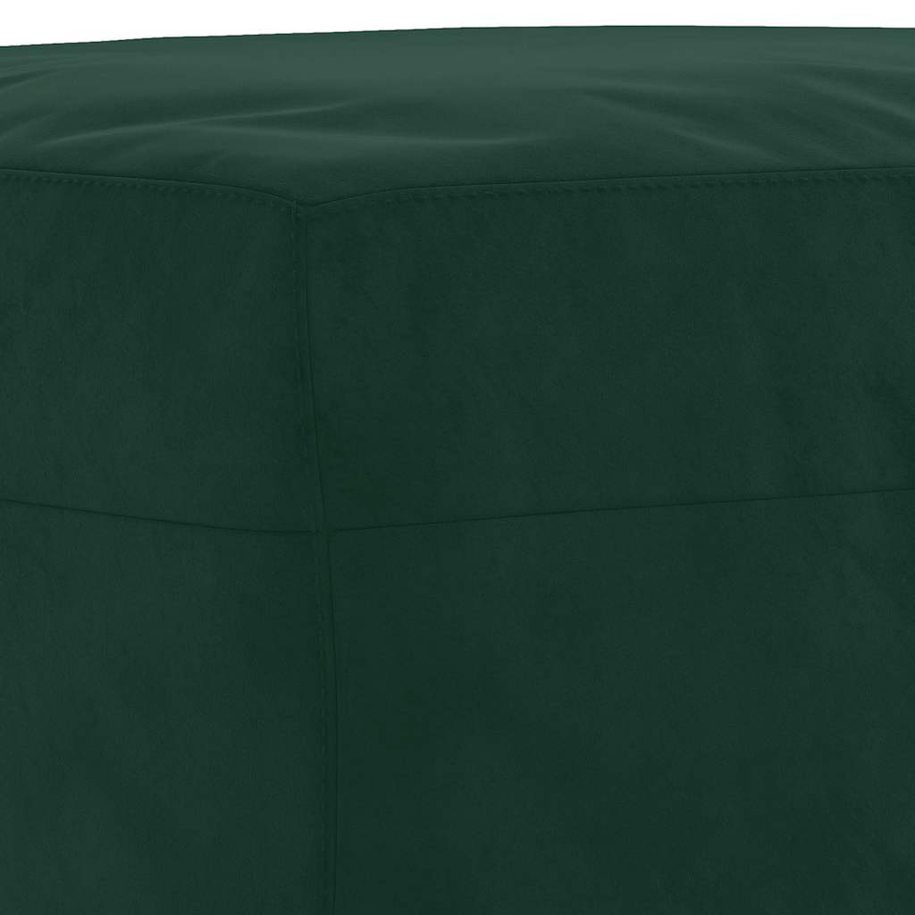 3 Piece Velvet Sofa Set with Cushions Dark Green