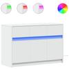 Vidaxl TV Cabinet with LED, White, 91X34X61 Cm, Wood-based Material
