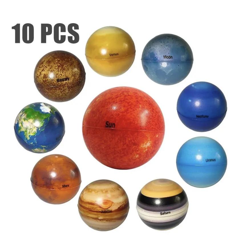 Solar System Planet Moon Sun Pressure PU Ball Children's Space Stress Reduction Science Space Children Early Education Toy Gift