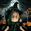 Comic Exhibition Props Halloween Witch Hat, Gothic Dark Wizard Costume Headpiece for Women, Spooky Velvet Cone Mysterious Theme Party Hat with