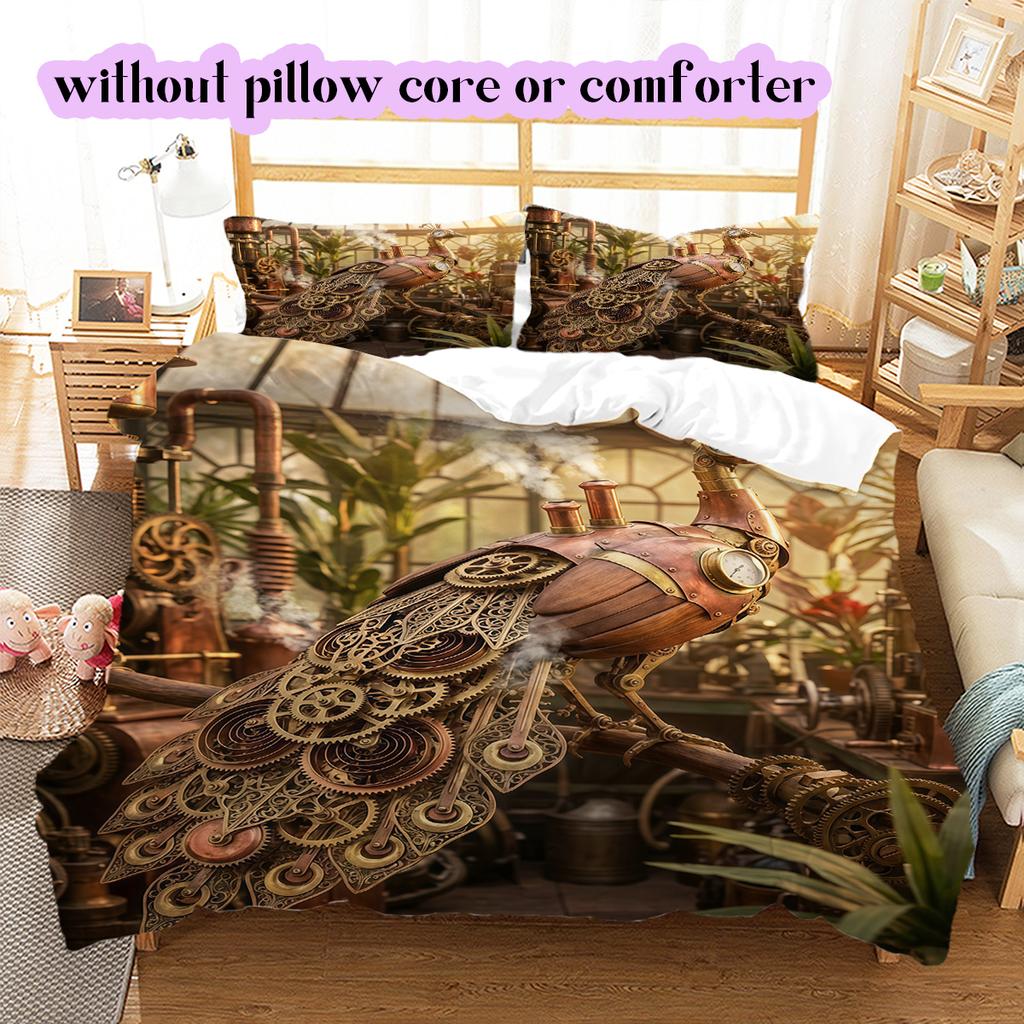 Medieval MachineryPattern Bedding Quilt Set Quilt Cover Pillowcase Home Decoration Birthday Gift (1 * duvet cover + 2 * pillowcase, without core)
