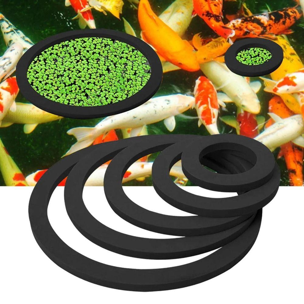 5/10 Stück Schwarz/Grün/Blau Fischfütterungsring 5 Größen Schwimmende Pflanzenringe Haustierbedarf