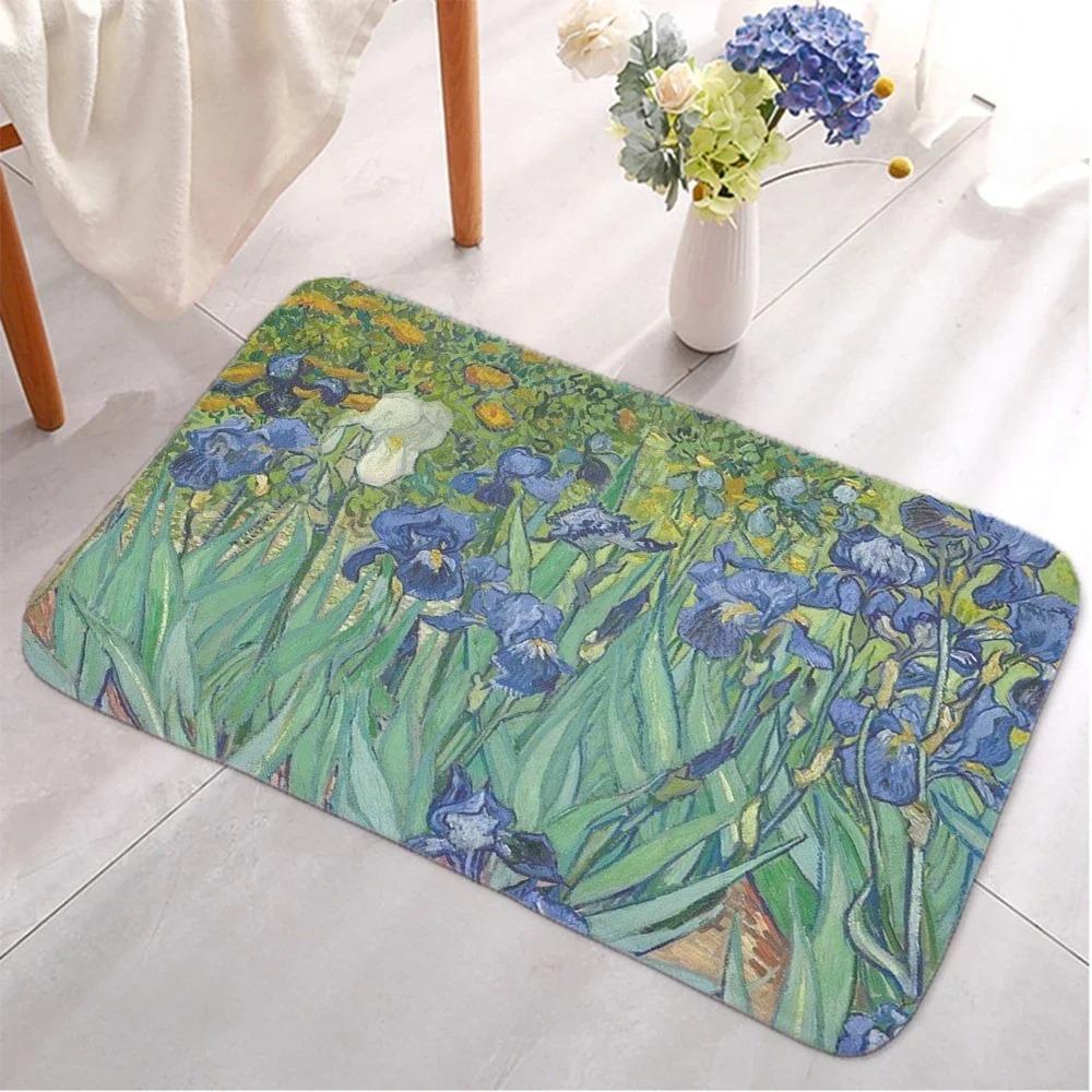 Van Gogh Mat Oil Painting Entrance Doormat for House Indoor Non-slip Home Area Floor Soft Carpet Washable Bathroom Bedroom Rug