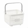 Portable Shower Organiser with Handle, Large Shelf Drainage, White Bathroom Organizer