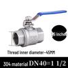 Langsaizebo 304 Stainless Steel Two-Piece Internal Thread Ball Valve