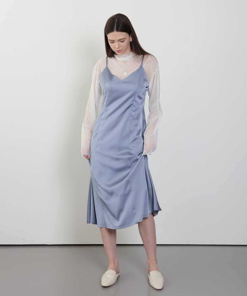 Leobeucham [Venus Satin Slip Dress_Blue] Venus Satin Slip Dress