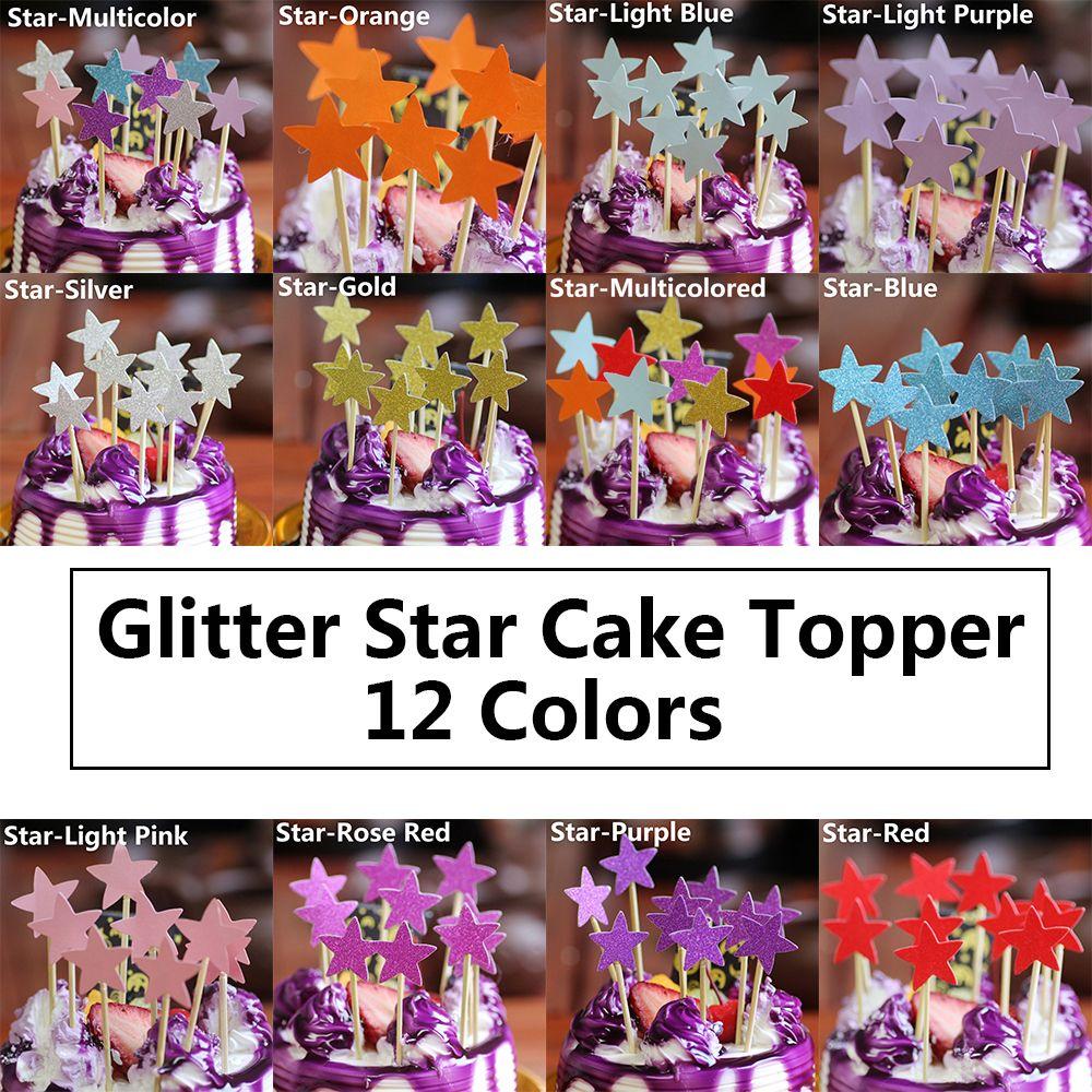 Supplies Kids Favors Glitter Star & Heart Cake Decor Picks Cupcake Toppers Supplies Kids Favors Glitter Star & Heart Cake Decor Picks Cupcake Toppers