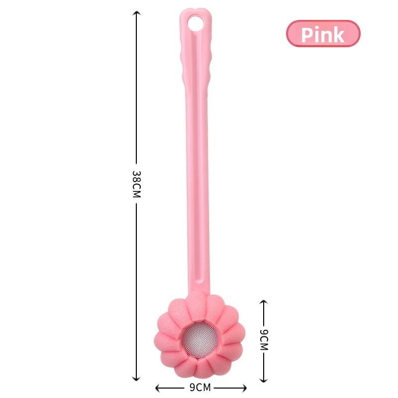 Губка-щетка для мытья тела, Щетка для мытья спины, Щетка для ванны с длинной ручкой, Силиконовая щетка для спины, Массаж спины, Мытье спины, Чистка спины розовый
