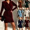 Women's Casual Velvet Long Sleeve Dress for Everyday Wear