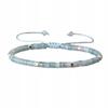 Women's Bracelet Beads Natural Stone Aquamarine 2 X 4 Mm Adjustable