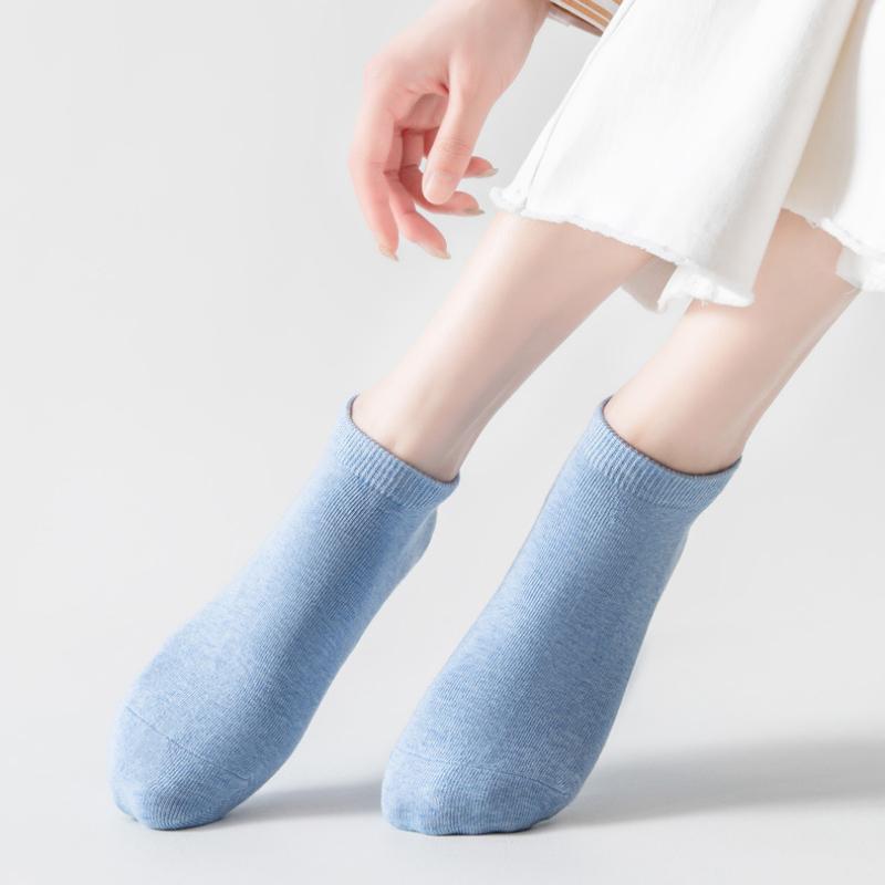 5 Paar Frühling und Sommer Kurze Socken Damen Atmungsaktiv Deodorant Lässig Niedrigschaft Bootssocken Antibakteriell Deodorant Damen Socken