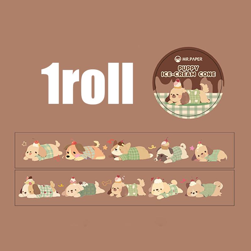 1 Rolle Niedliches Haustier-Thema Washi Tape für DIY Scrapbooking Journal Collage Aufkleber Handyhülle Notizbuch Dekorationszubehör