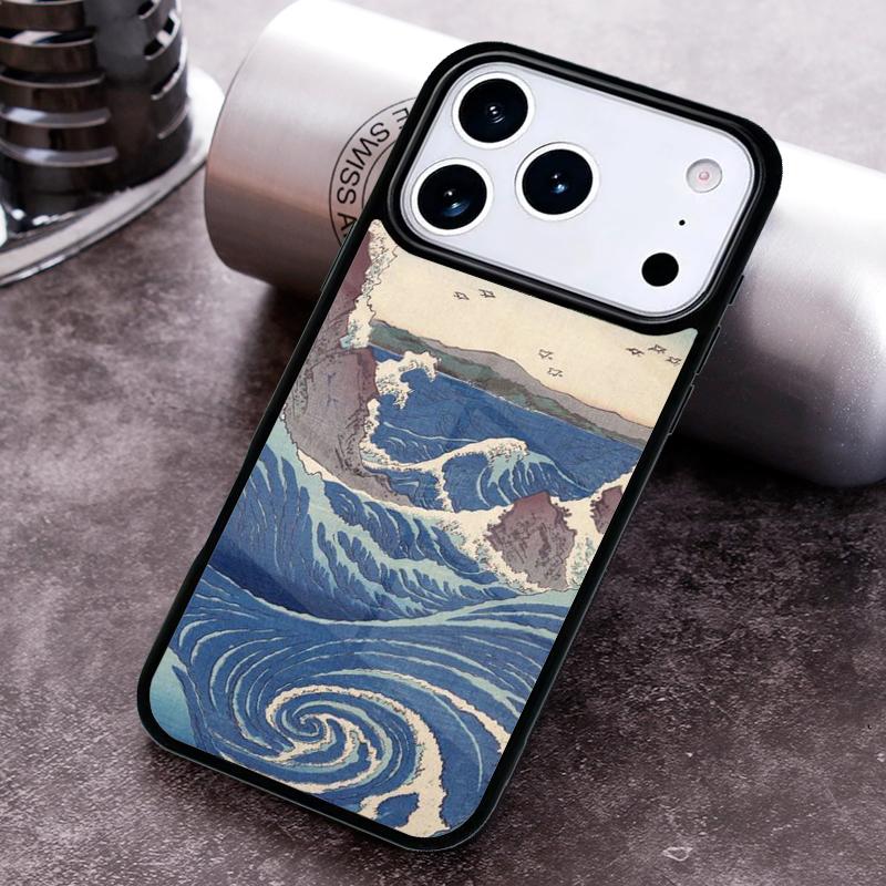 Japanese Wave Art Phone Case for iPhone 17 16 15 Pro Max Air 14 13 12 11 Plus Shockproof Cover