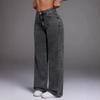 High Waisted Loose Wide Leg Pants, Hanging Floor Length Pants, Black, Straight Leg, Jeans, Women's Pants