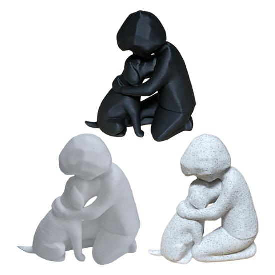 Mini Size Ornament, 3D Printed One-Piece Molding Figurine, Imitation Stone Texture Stable Base Sculpture for Living Room Desk Entrance
