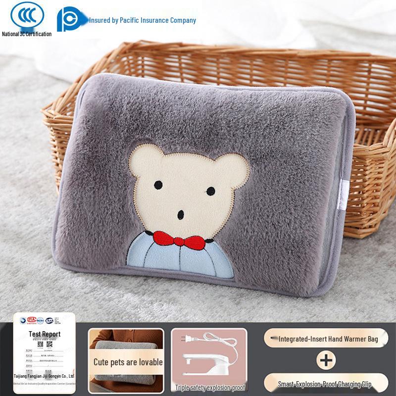 

Plush Rechargeable Electric Hand Warmer: Explosion-Proof Hot Water Bottle & Cute Heating Bag Unfilled (OPP bag, with accessories)