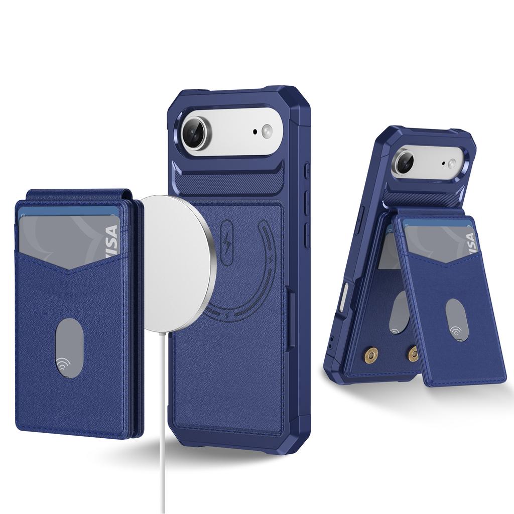 For iPhone Air Magnetic Case Detachable Card Slot Kickstand Leather + TPU Phone Cover