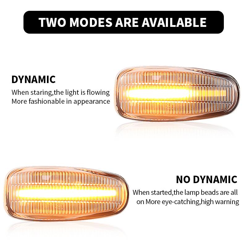 2PCS For Mercedes-Benz W124 W210 W163 W202 W140 W638 W208 C208 A208 W638 W414 W670 Dynamic LED Fender Side Marker Light Assembly