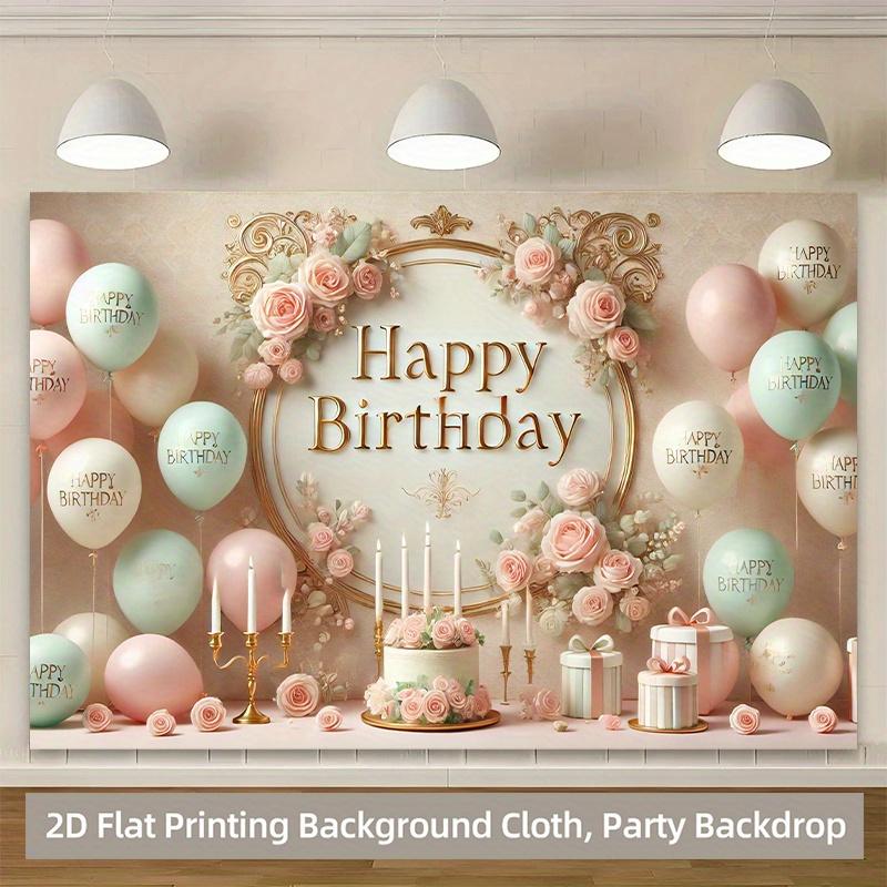 1 piece of 2D Flat Banner, polyester background banner for birthday party decoration scene, durable fabric