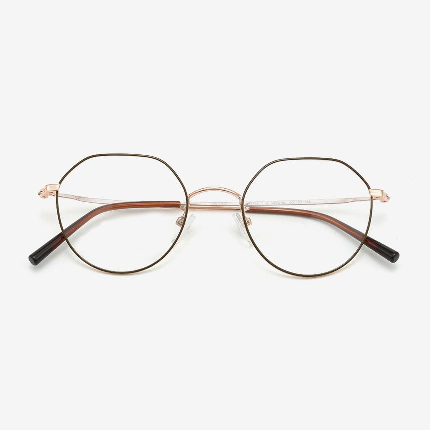 Seutailwokeu Matte Brown & Rose Gold Metal Style12 M Mbr/Rg 50Mm Stylework Eyeglass Frames