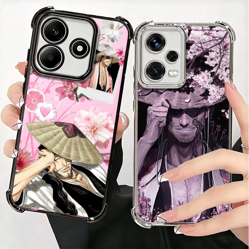 Bleach Kyoraku Shunsui Plating Phone Case For Xiaomi Redmi Note 14 15 Pro Plus 13 12 11 11S 11T 10 9S 9 5G Anti-Fall Airabag Cov