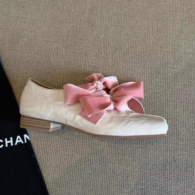 Cowhide Version! Retro Niche Pleated Mary Jane Shoes Women's New Versatile Light Mouth Straps Square Head Thick Heel Single Shoes