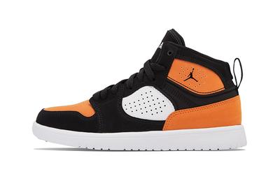 Zapatillas de Baloncesto Vintage de Media Caña Antideslizantes, Resistentes a la Abrasión, Transpirables Negro Naranja AV7942-008