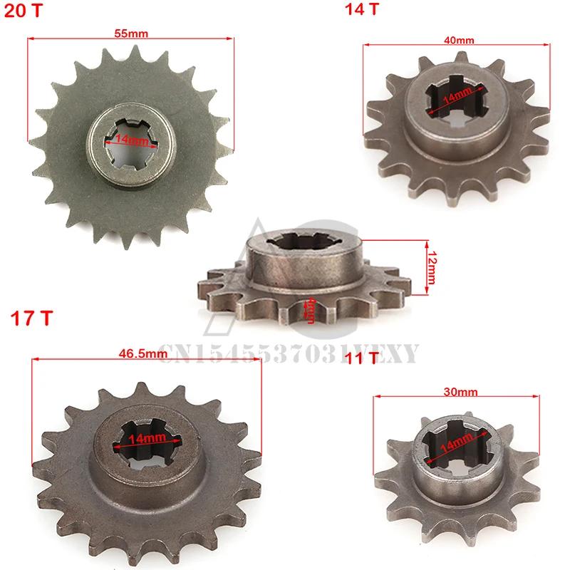 49cc 43cc T8f Tooth Pinion Children's Atv Chains Mini Dirt Pit Bike 11  14 17 20 Tooth 2 Stroke Bike Moto Pocket Bike Sprocket